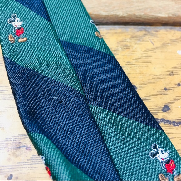 MICKEY & Co Blue Stitched Pattern Mens Tie - Picture 5 of 5